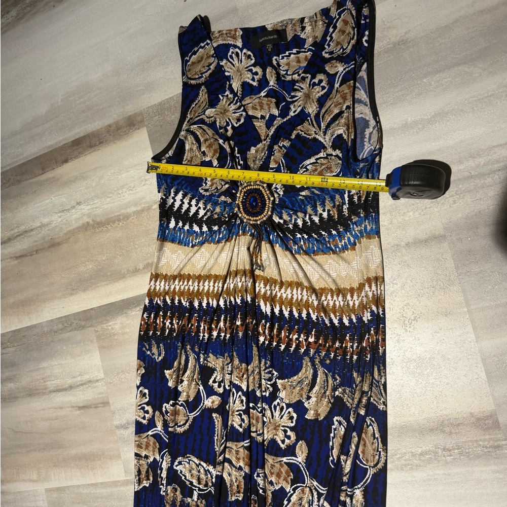 R&M Richards Blue and Cream Sleeveless Sundress - Picture 3 of 5